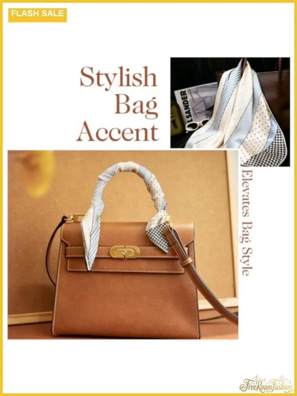 Silky Satin Hair Scarf for Women - Long Neck Head Scarf, Multifunctional Purse